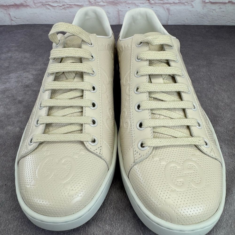 Gucci Women’s Series Gg Embossed Low Sneakers New 38.5 - Picture 5 of 12
